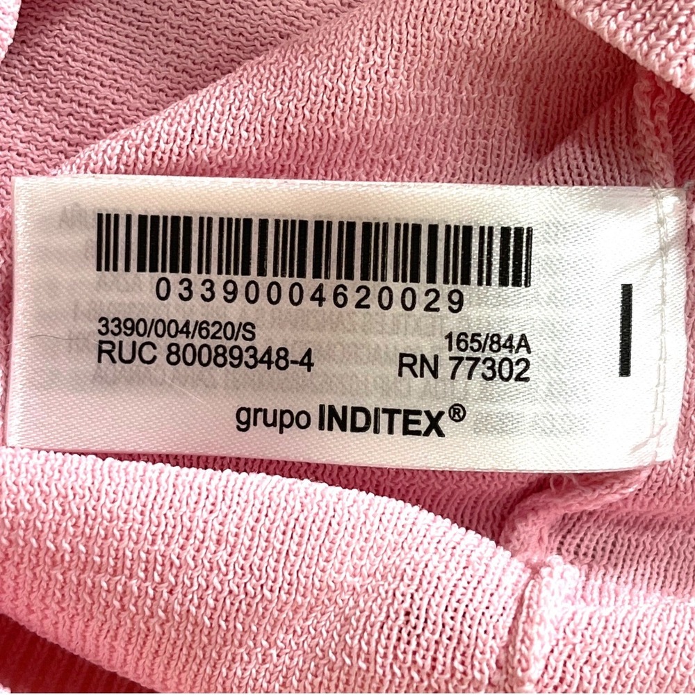 Zara Pink Sleeveless Knit Polo Cropped Sweater Vest Coquette Preppy Balletcore S - Picture 6 of 8